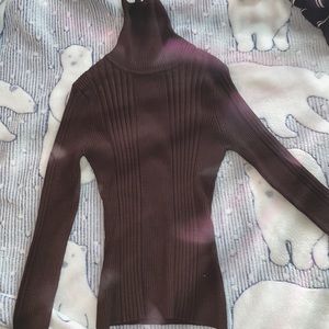 Brown turtle neck
